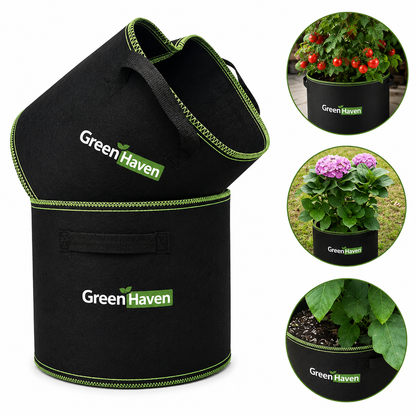 GreenHaven Fabric Grow Bags — Breathable Pots for Vegetables, Herbs & Flowers