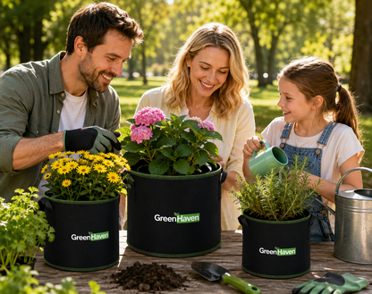 GreenHaven Fabric Grow Bags — Breathable Pots for Vegetables, Herbs & Flowers