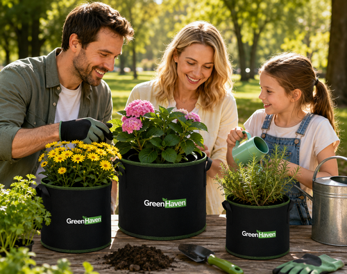 GreenHaven Fabric Grow Bags — Breathable Pots for Vegetables, Herbs & Flowers